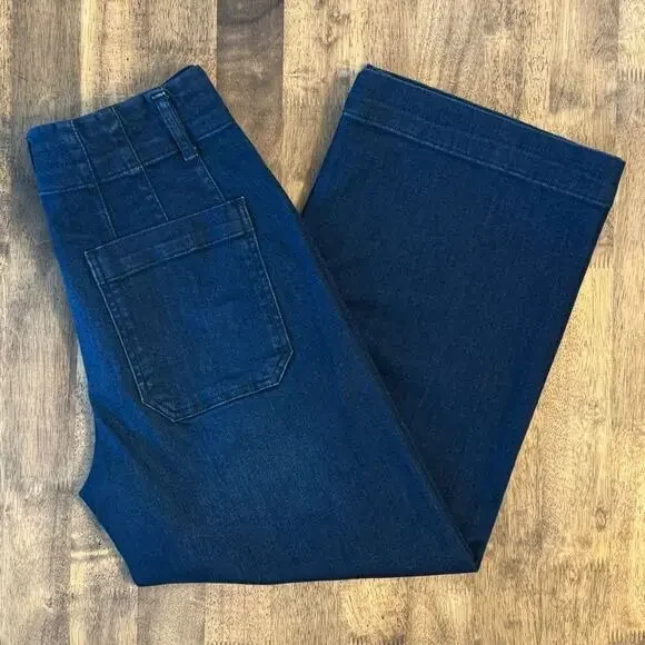 Pilcro Anthropologie Women’s The Skipper Wide-Leg Denim Jean Blue Sz 27P Petite - Picture 10 of 10